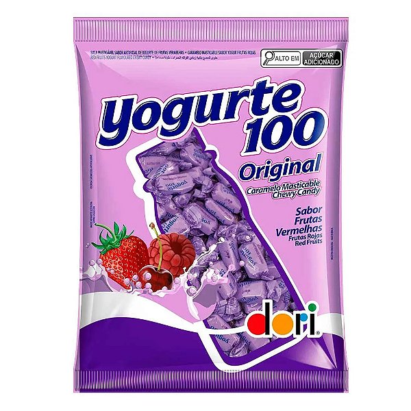 Bala Mastigável Yogurte100 Frutas Vermelhas 500g - Dori