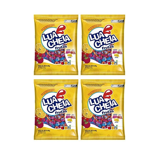 Kit 04 Bala Mastigável Lua Cheia Frutas 500g - Dori