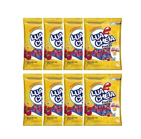 Kit 08 Bala Mastigável Lua Cheia Frutas 500g - Dori