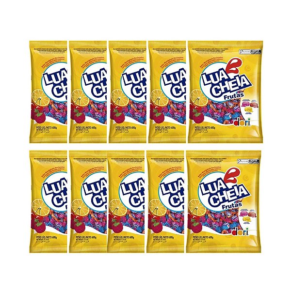 Kit 10 Bala Mastigável Lua Cheia Frutas 500g - Dori