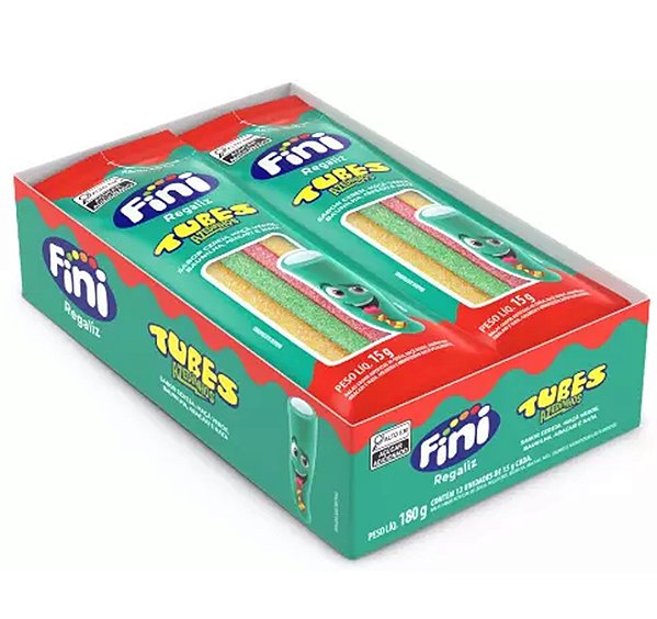 Mini Fini Tubes Três Sabores Cítrico 15g 12UN - Fini