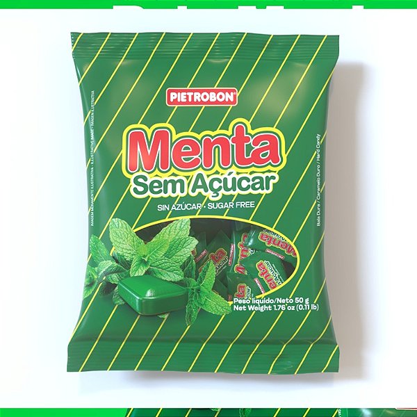 Bala Dura Menta Sem Açúcar 50g - Pietrobon