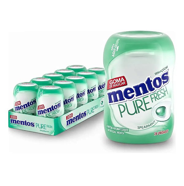 Display Mentos Pure Fresh Spearmint 20g 10UN - Perfetti