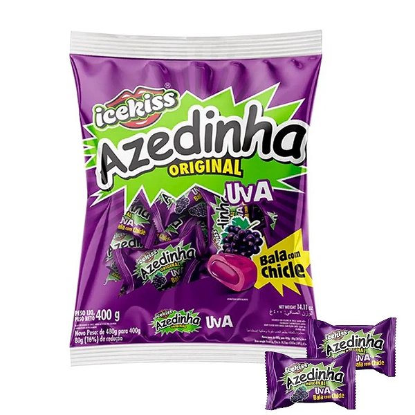 Bala Com Chicle Uva Azedinha 400g - Icekiss