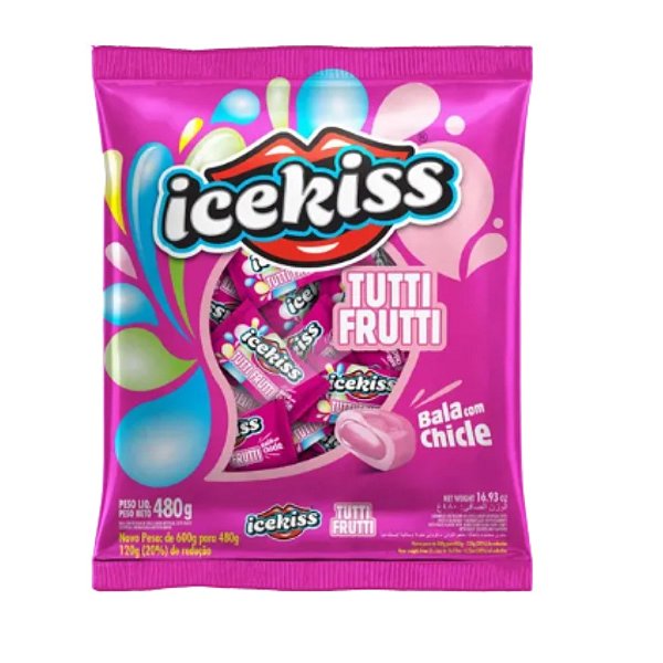 Bala Com Chicle Icekiss Tutti-Frutti 400g -  Cory