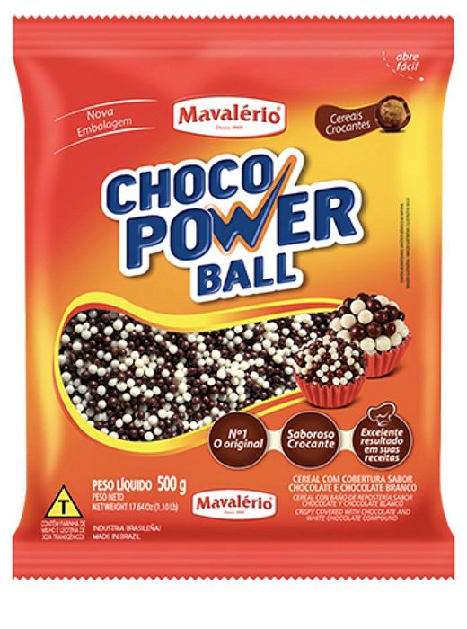 Choco power ball micro sabor chocolate e chocolate branco Mavalério 500g