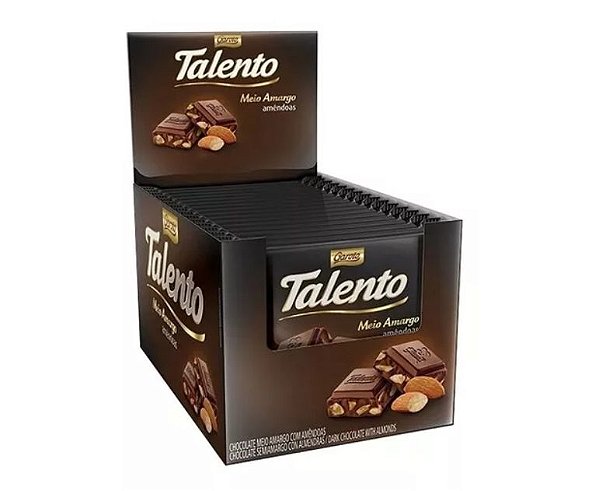 Chocolate Talento Meio Amargo com Amêndoas 12X90g - Garoto