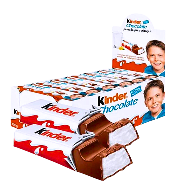 Chocolate Kinder ao Leite com 24 un de 12,5g  Ferrero