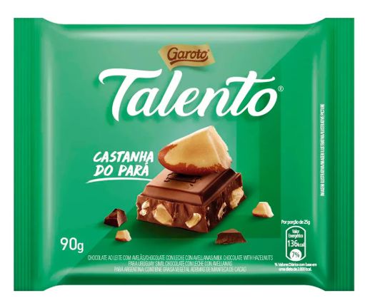 Chocolate Garoto Talento Castanha do Pará com 90g