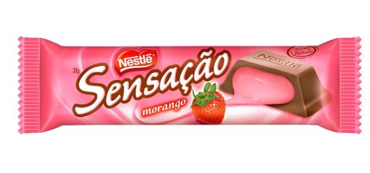 Chocolate Nestlé Sensação Chocolate ao Leite com Recheio de Morango 38g