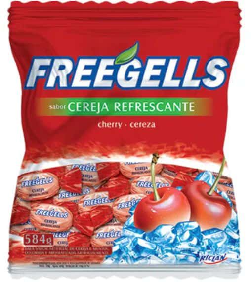 Bala Dura Cereja Refrescante Freegells Riclan 475g