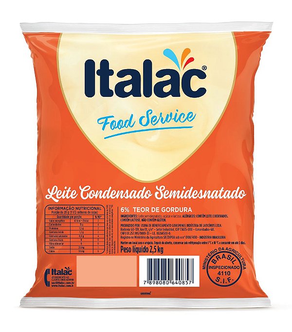Leite Condensado Semidesnatado 2,5Kg – Italac
