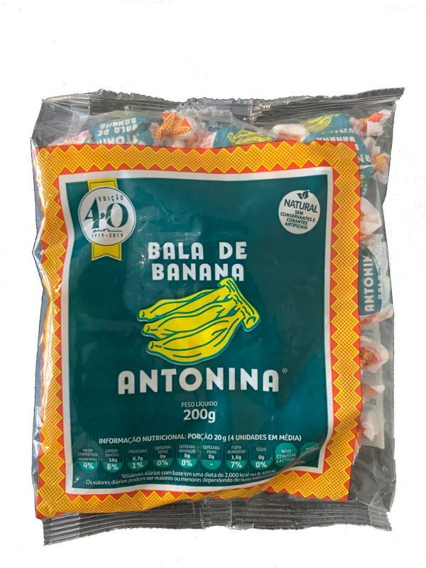 Bala de Banana Natura sem conservante 200g Antonina