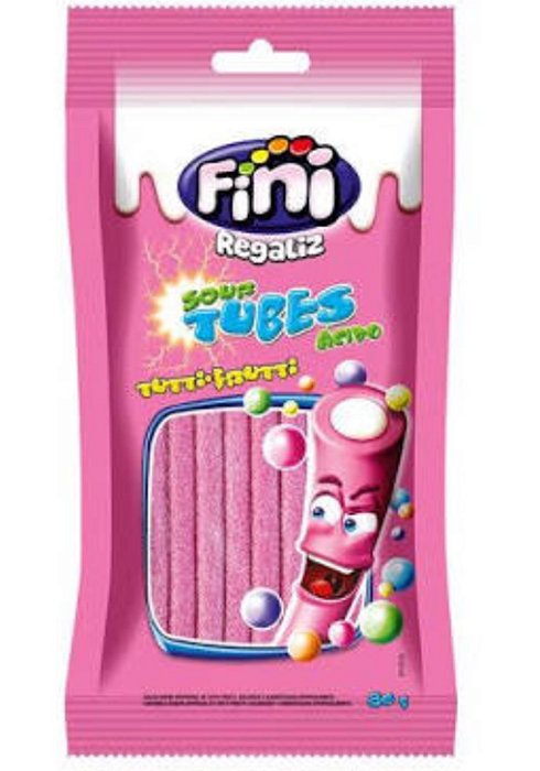 Bala gelatina ácido tubes tutti frutti 80g - Fini