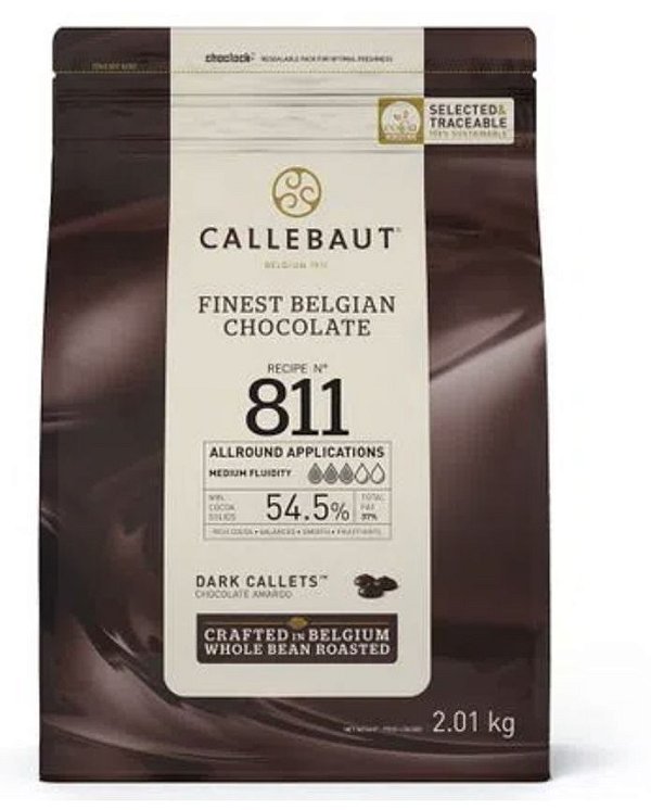 Chocolate amargo Callebaut 811 54,5% cacau 2,01kg