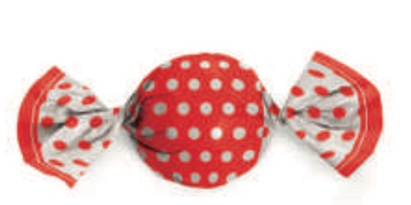 Embalagem para trufa decorado Poá Vermelho/Branco 14,5x15,5cm - Packpel