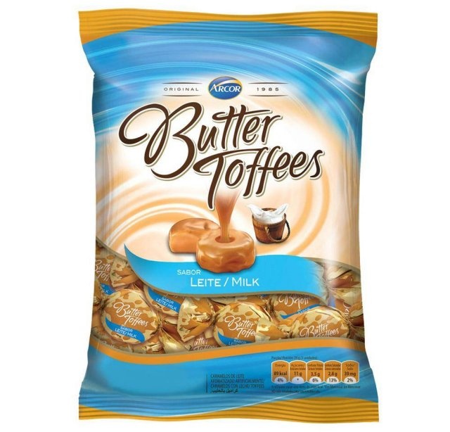 Bala Butter Toffees Leite Arcor 500g