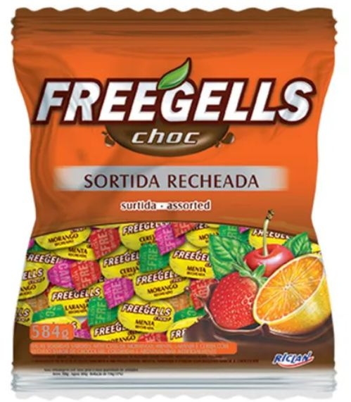 Bala Choc Freegells Recheada Sortida 584g - Riclan