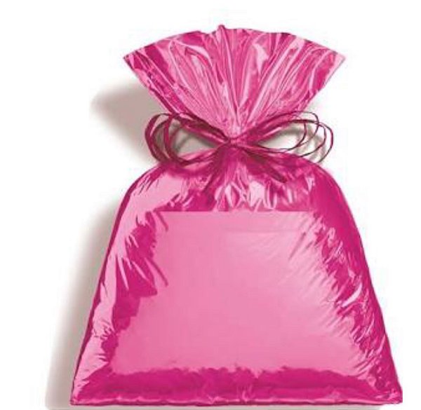 Saco Metalizada Para Presente Cor Pink  35x54 cm c/ 50 unid- Packpel