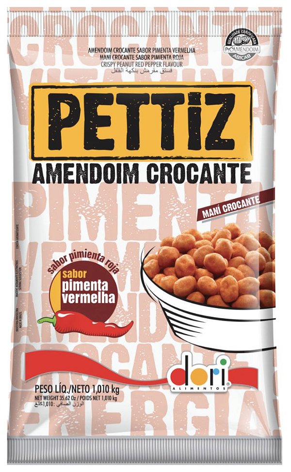 Amendoim Crocante Pettiz Pimenta Vermelha Dori 1,010kg
