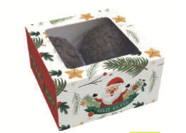 Caixa Natal para 4 doces (cód. 2825) c/ 10 un - Ideia