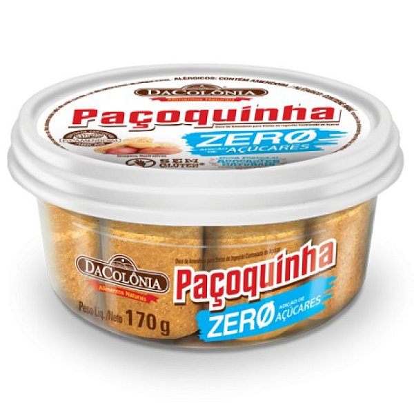 Paçoca Rolha Zero Açúcar 170g - Dacolonia