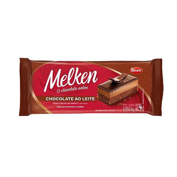 Chocolate em Barra Melken Ao Leite - 1,050Kg - Harald
