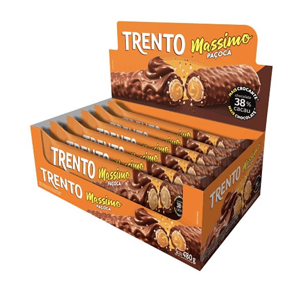Chocolate Trento Massimo Paçoca Peccin caixa com 16 unidades