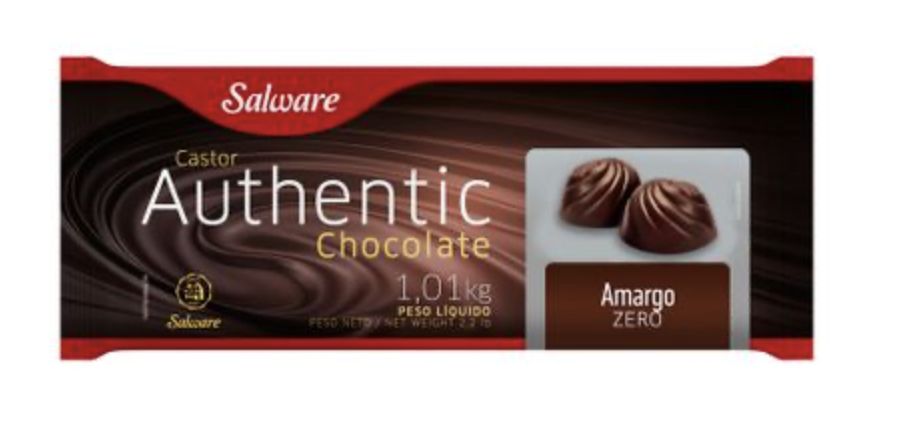 Chocolate authentic zero açúcar Amargo 1,01kg - Salware