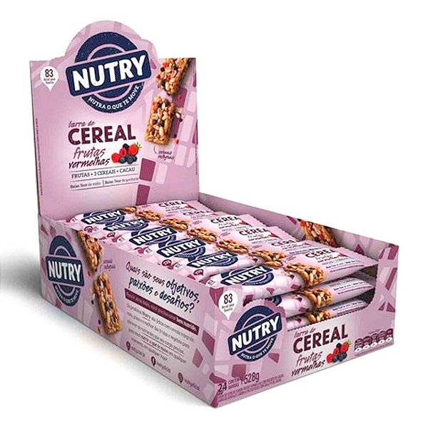 Barra De Cereal sabor Frutas Vermelhas 24 Unidades - Nutry