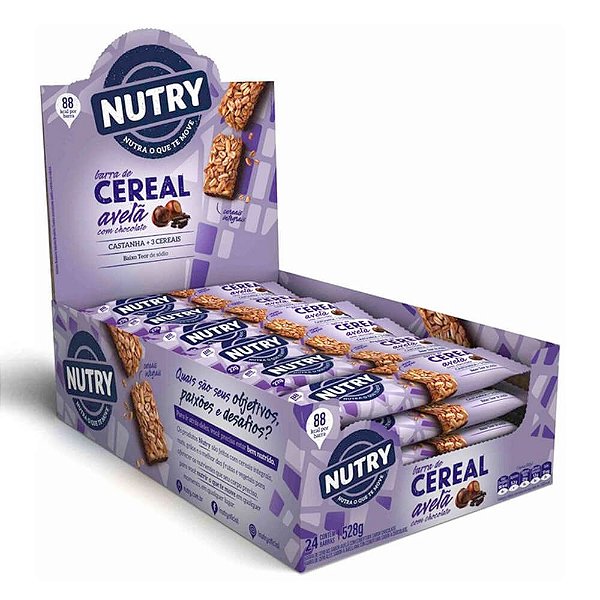 Barra De Cereal sabor Avelã com 24 Unidades - Nutry