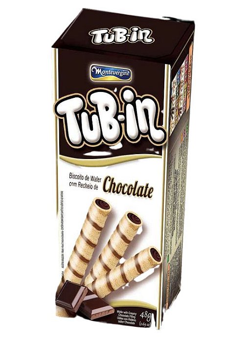 Tubetes Tub-in bis wafer recheio chocolate 48g - Montevergine