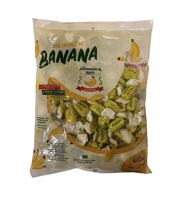 Bala De Banana Cremosa Bananinha Ouro 600g