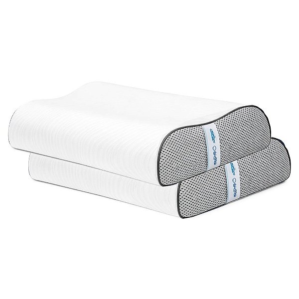 Kit com 2 Travesseiros Anatômico Universal GoodSpine GS11 Cinza