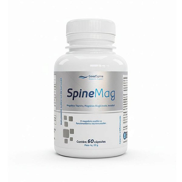 SpineMag Magnésio Taurato, Magnésio Bisglicinato e Inositol 500 mg 60 Cápsulas