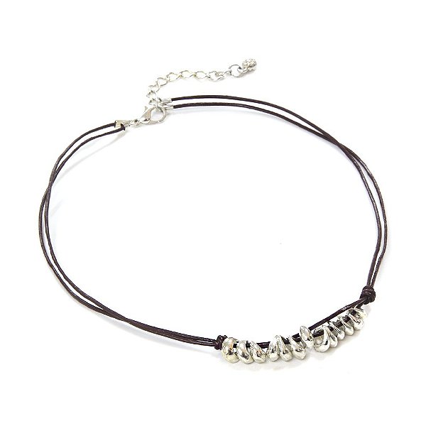 Colar Choker Alícia Smoked Prata