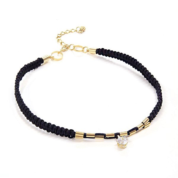 Colar Choker Macramê Dourado