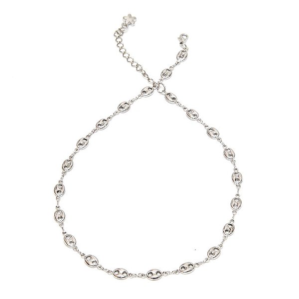 Colar Choker Dora Ródio Branco