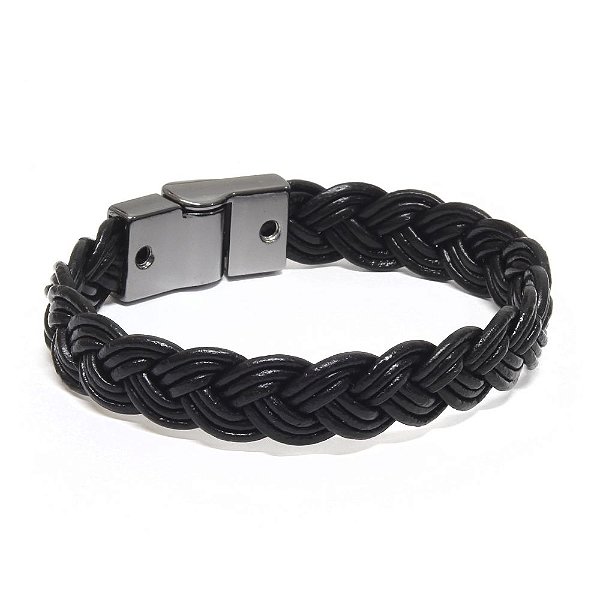 Pulseira Masculina Couro Josh Jet