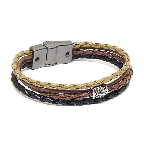 Pulseira Couro Masculina Maia