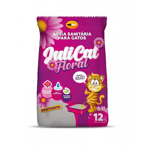 Areia sanitária bentonita JULI CAT floral para gatos 4kg