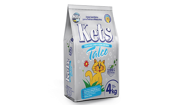 Areia Sanitária Kets para Gatos Talco - 4kg