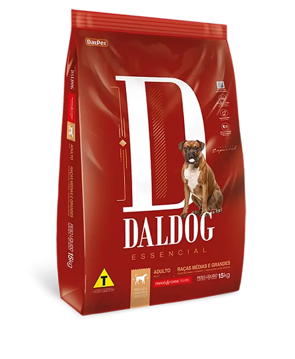 Ração Daldog Essencial Adulto Raças Grandes e Médias 15kg