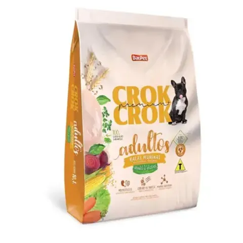Ração Crok Crok Premium Cães Adultos Raças Pequenas - Frango e Vegetais 10.1kg