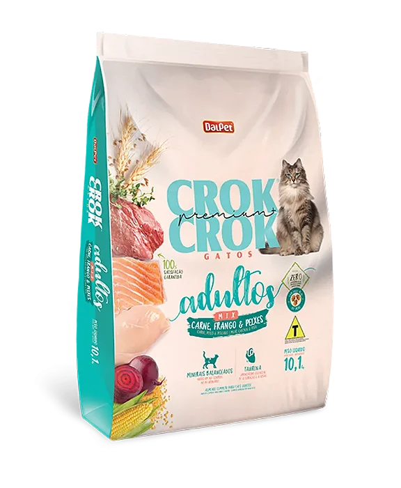 Ração Crok Crok Premium Mix gatos adultos 10.1kg
