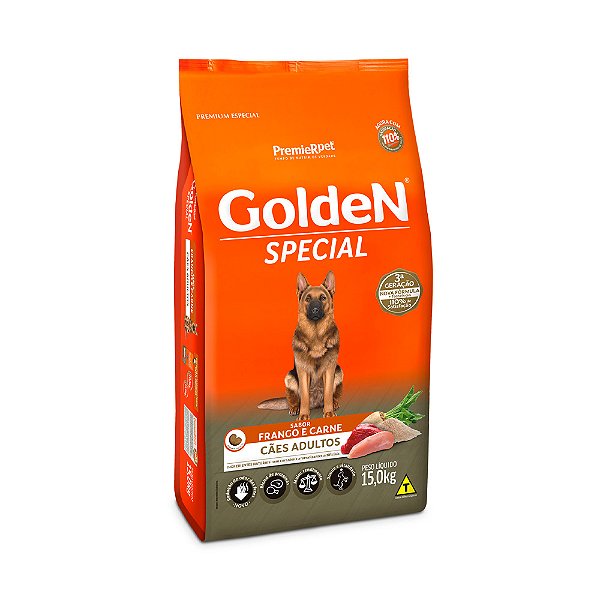 Golden Special para Cães Adultos Sabor Frango e Carne 15kg