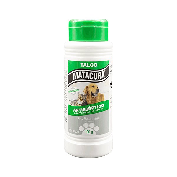 Talco Matacura Antisséptico para Cães e Gatos 100g
