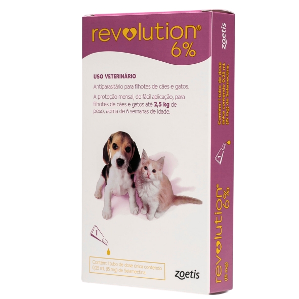 Revolution 6% Cães e Gatos 0,25ml - 15mg até 2,5 kg