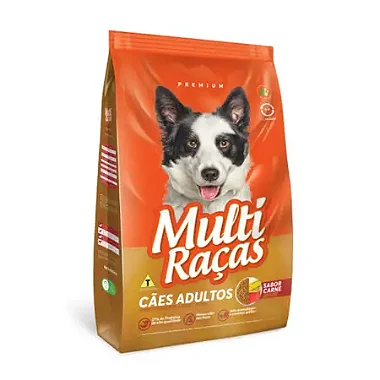 Ração Multi Raças Cães Adultos Raças médias e Grandes - Sabor Carne