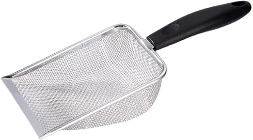 Pá Higiênica De Areia para Gatos Peneira Coletora Aço Inox